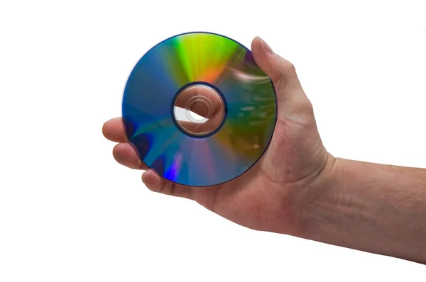 Mão & CD ou DVD — Fotografia de Stock