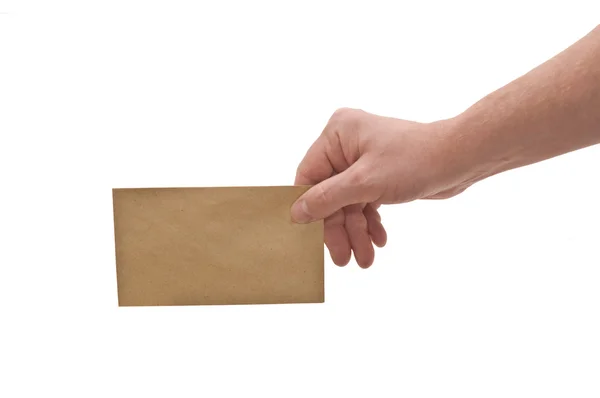 Hand & small envelope — Stock Photo, Image