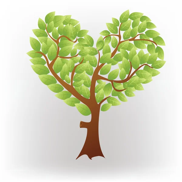 Herzbaum isoliert auf weiß — Stockvektor