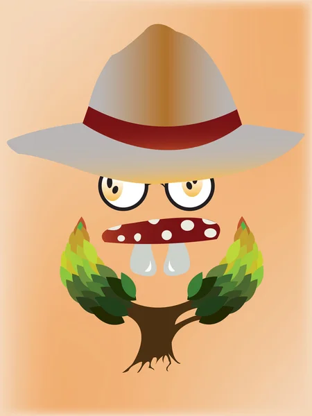 soyut man yüz ağaç ve mantar