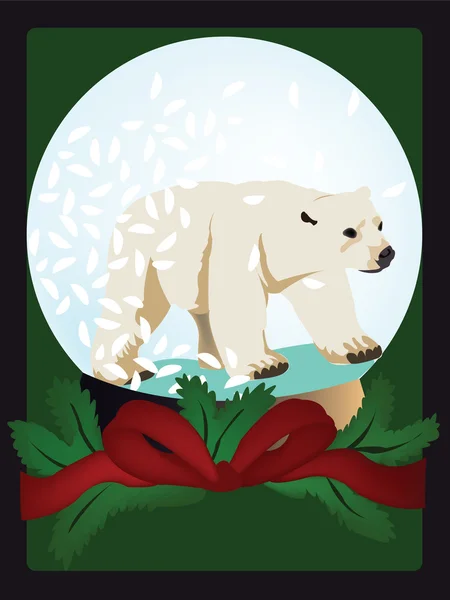 里面的北极熊圣诞球 — 图库矢量图片