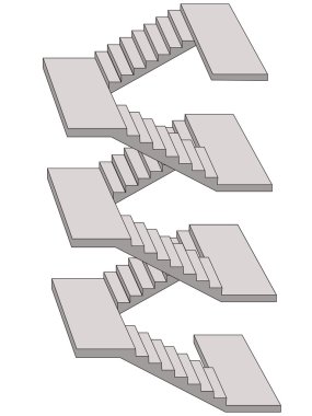 Multiple stairs sketch clipart