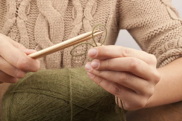 stock image Process of knitting