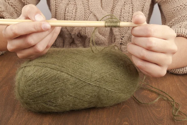 stock image Process of knitting