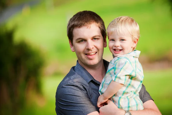 A portrait of a Dad and his little boy — Stock Photo, Image