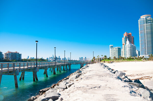 Beautiful old pier in Miami Beach, Florida