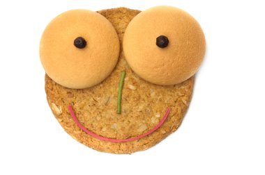 Green nosed smiling cookie face clipart