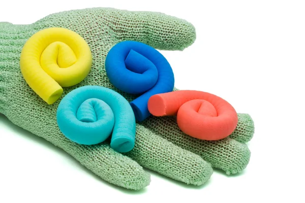 Curlers in hand — Stock Photo, Image