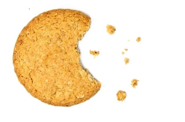 Cookie with crumbs overhead view — Stock Photo, Image