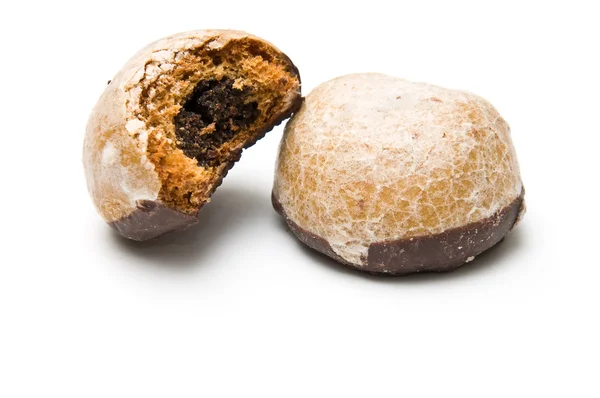 Bir ısırık ile iki bal bisküvi — Stok fotoğraf