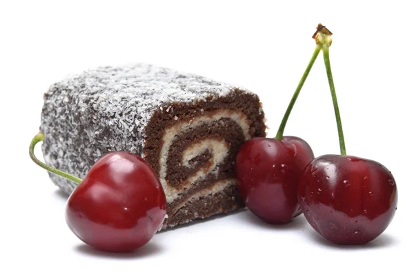 stock image Coco roll bar with cherries