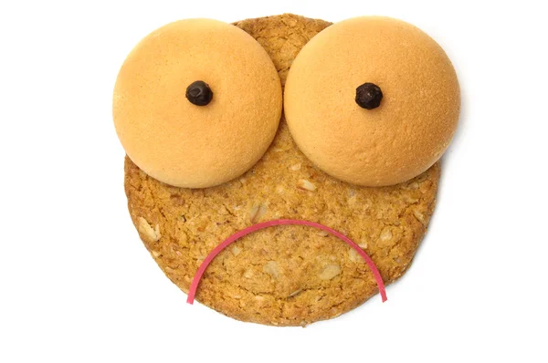 Sad cookie face — Stock Photo, Image