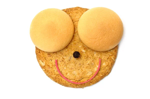 Leende cookie ansikte — Stockfoto