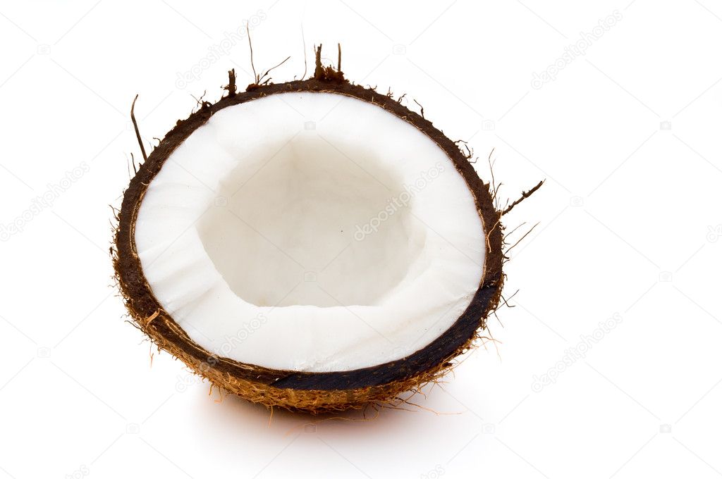 Halved coconut inside