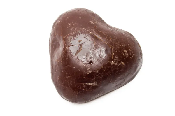 stock image Single scratched chocolate heart