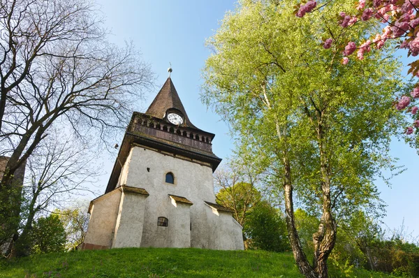 stock image Bell tower of the church of Avas