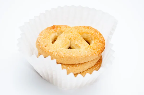 Pretzels em copo de muffin — Fotografia de Stock