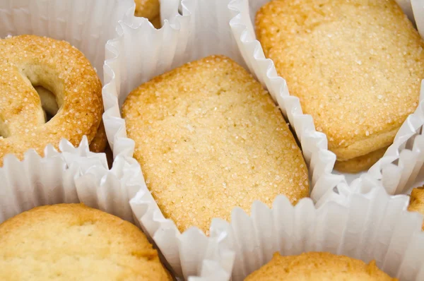 stock image Cookies in muffin cups, overhead