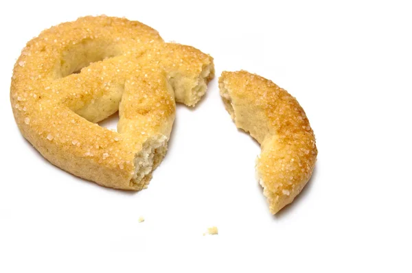 Pezzi pretzel isolati — Foto Stock