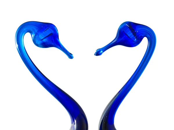 Two glass swan heads and necks — Stock Photo, Image