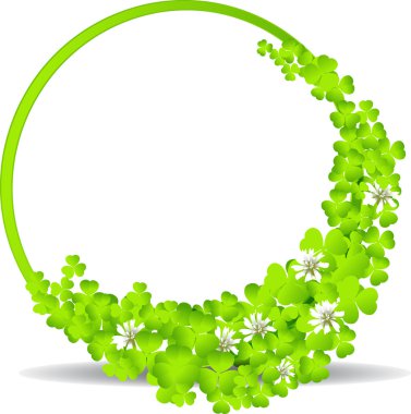 Green frame with clover leaves clipart