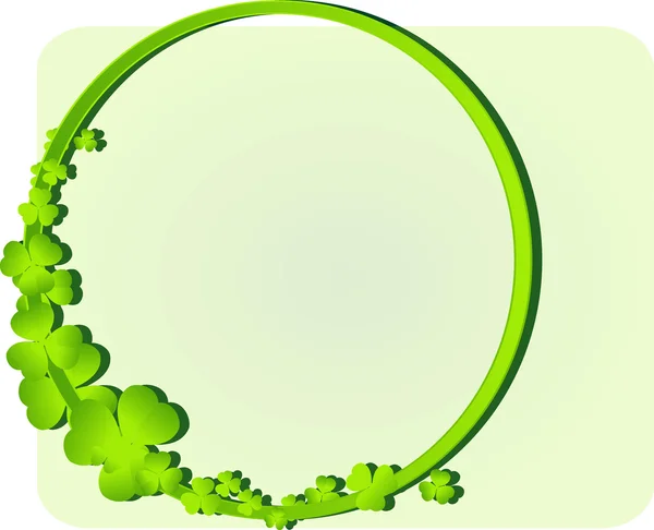 Marco verde con hojas de trébol — Vector de stock