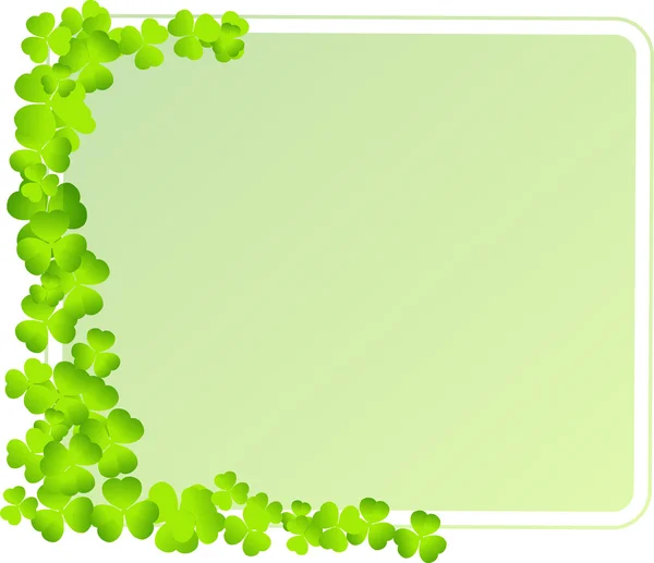 クローバーの葉と緑のフレーム — ストックベクタ