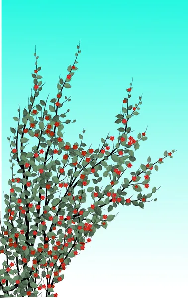Весеннее дерево с цветами — стоковый вектор
