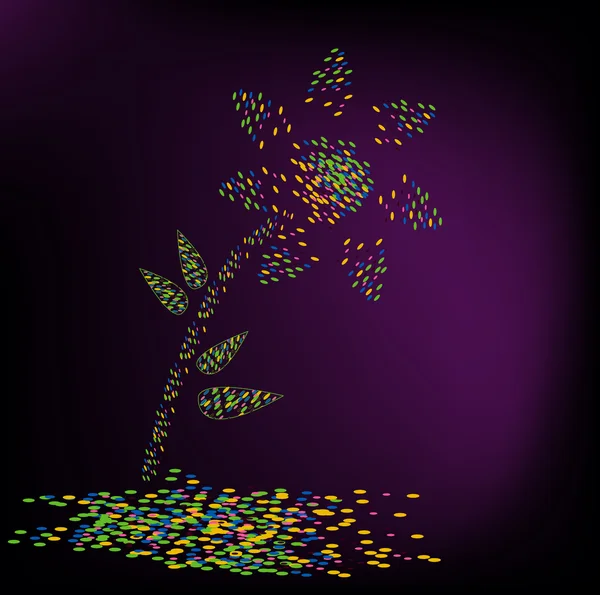 Flower on dark background — Stock Vector
