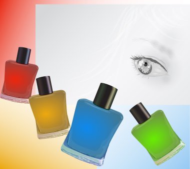 A bottle of nail polish and girl clipart