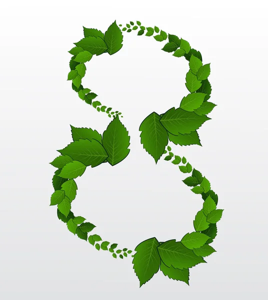 Number 8 leaves — Stock Vector