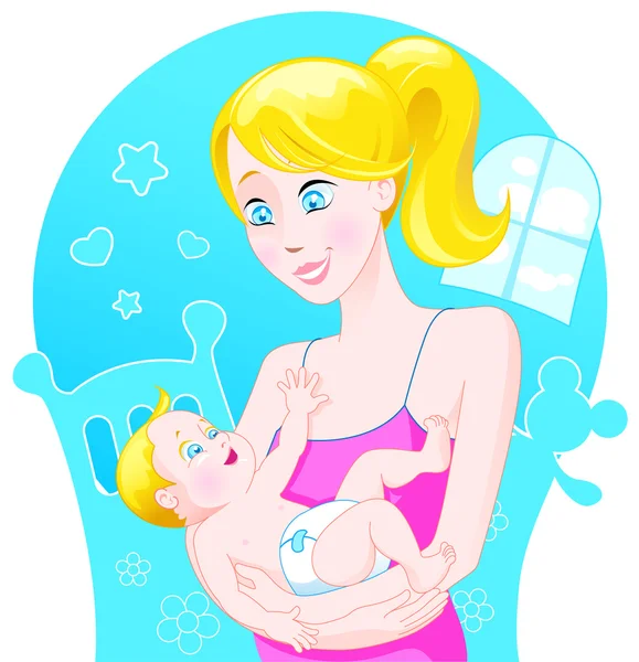 MOATHER WITH A BABY — Stock Vector