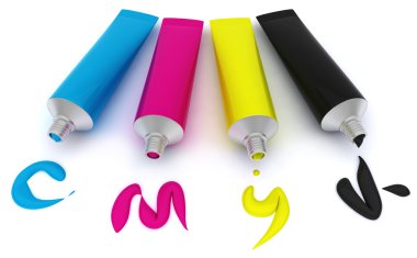 Color tubes CMYK clipart