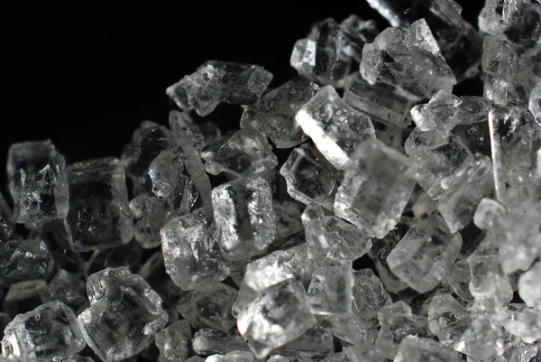 Chunks of ice on a black background photomicrography — Stock Photo, Image