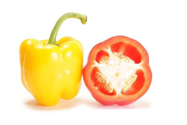 Γλυκιά κίτρινη και κόκκινη πιπεριά — Φωτογραφία Αρχείου