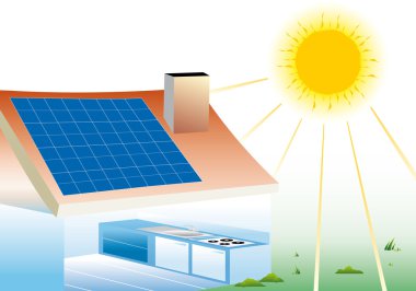 Solar house clipart