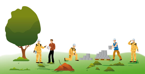 Рабочие на строительной площадке