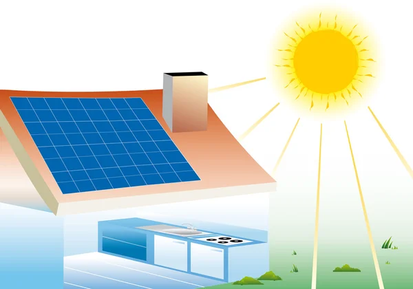 Casa solare — Vettoriale Stock