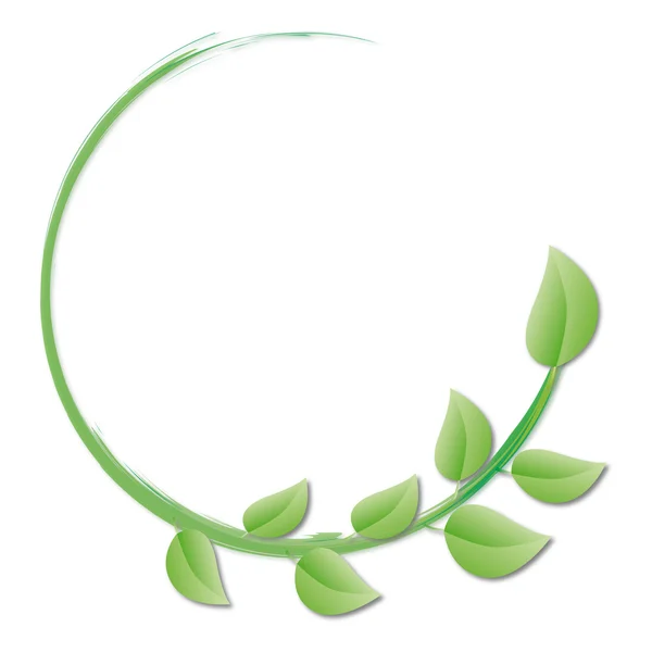 Kreis aus grünen Blättern — Stockvektor