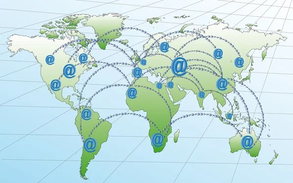 Internet-netwerken in de wereld — Stockvector