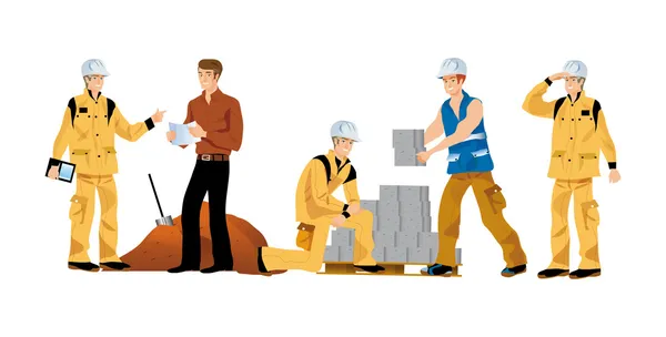 Pracowników budowlanych — Wektor stockowy