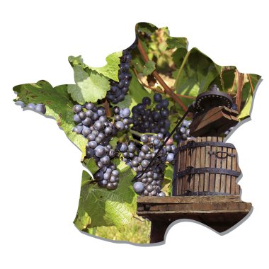 Wine map of France clipart