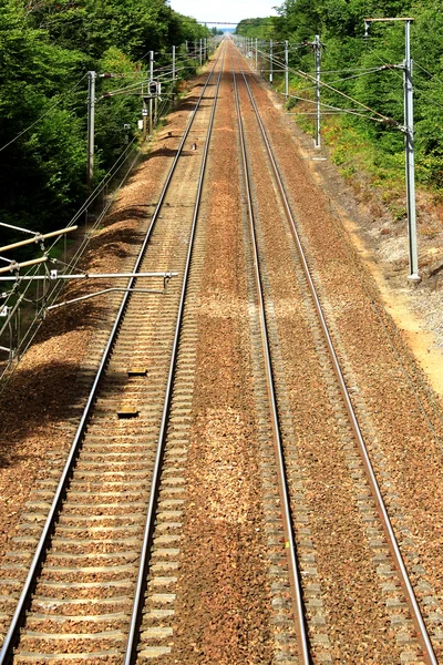 Fotografi av järnvägen i sikte — Stockfoto