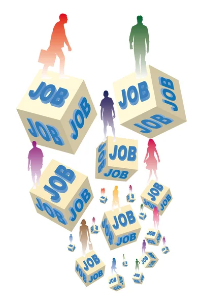 Desemprego e emprego — Vetor de Stock