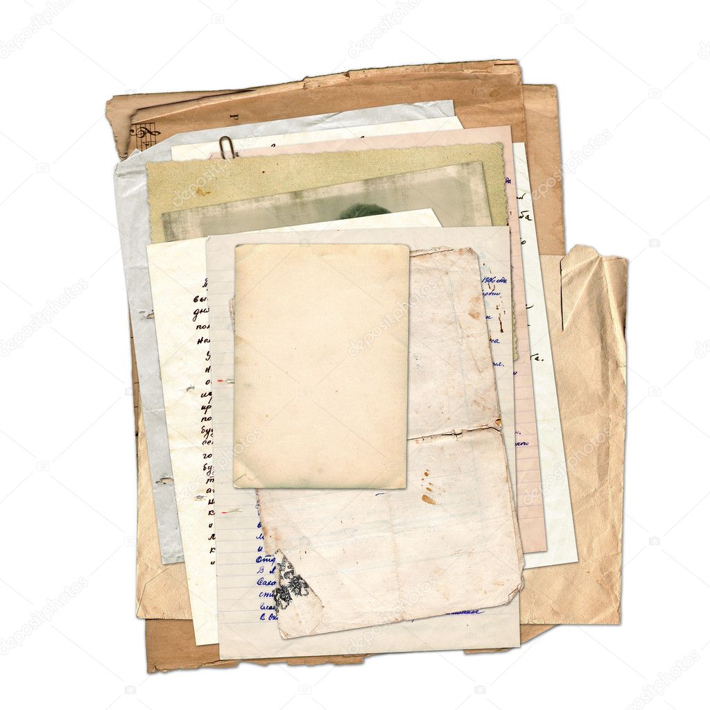 Old archive with letters, photos
