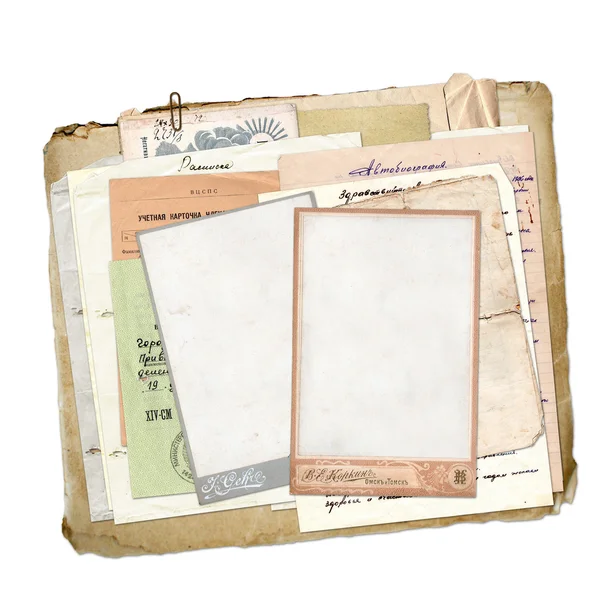 Altes Archiv mit Briefen, Fotos — Stockfoto