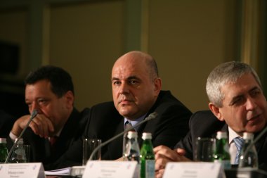 Mikhail Mishustin, Sergey Shatalov and Vladimir Lisin clipart