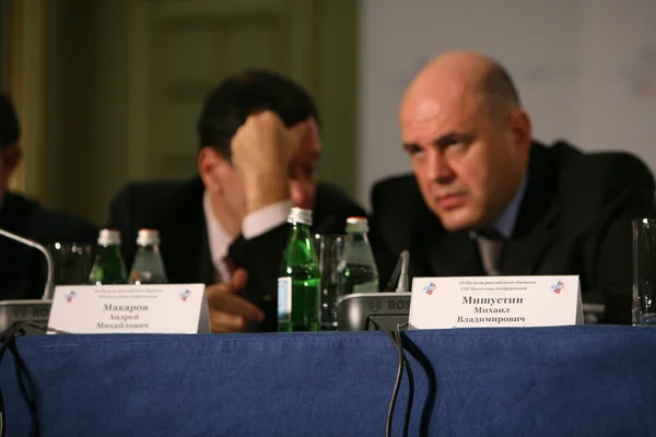 Andrey Makarov and Mikhail Mishustin — Stock Photo, Image