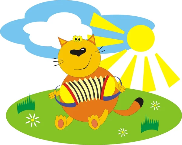 Katze auf der Sonne lizenzfreie Stockvektoren