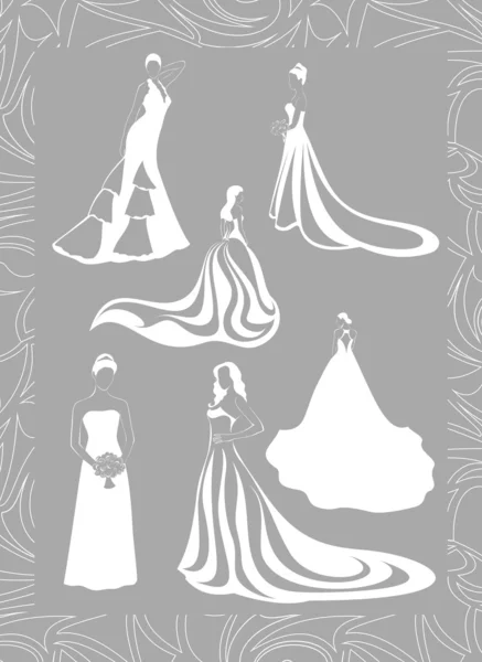 stock vector Bride silhouettes set